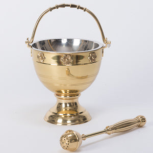 Large Holy Water Bucket and Sprinkler