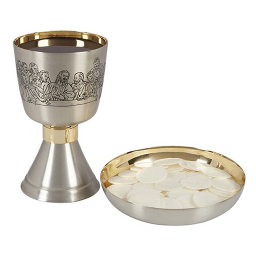 Last Supper Chalice and Bowl Paten Set
