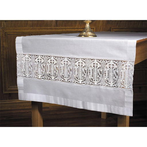 Latin Cross with IHS Lace Altar Frontal