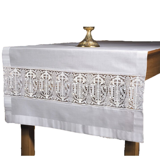 Latin Cross with IHS Lace Altar Frontal