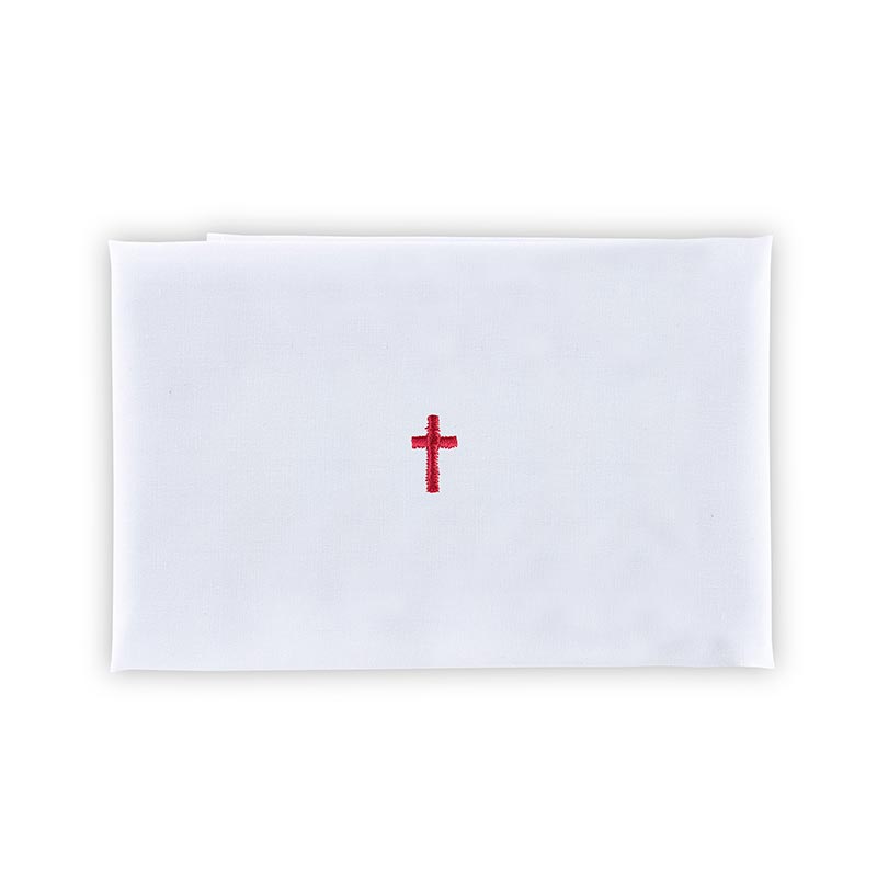 Linen Embroidered Cross Purificator - 12 Pieces Per Package