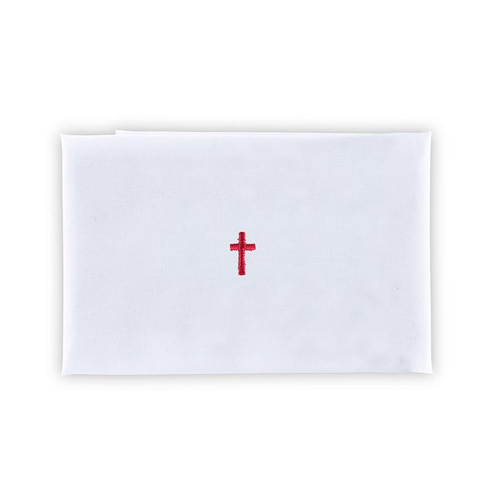 Linen Embroidered Cross Purificator - 12 Pieces Per Package