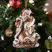 4.5" Ornament Santa Adoring Baby Jesus Christmas Gift Christmas Season Decor Christmas Celebration Christmas Symbols