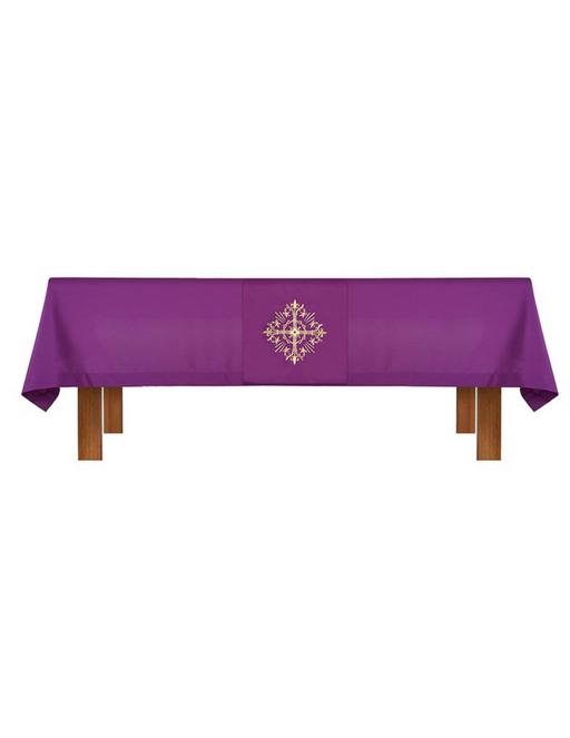 Purple Altar Frontal and Trinity Cross Overlay Cloth Set