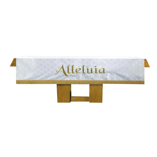 White Maltese Jacquard Altar Frontal - Alleluia