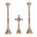 Traditional Solid Brass Crucifix and Candlesticks Altar Set Altar Crucifix Crucifix Crucifix Symbolism Catholic Crucifix items Altar Candlestick altar candle holders catholic altar set up for catholic mass altar set