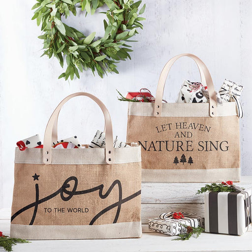 Market Tote with 9" Drop Handle - Joy to the World