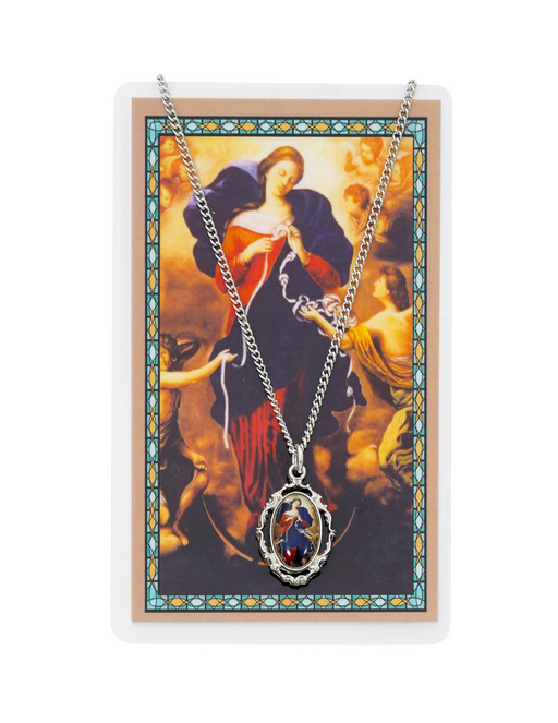 Our Lady Undoer of Knots - Medal with 18" Chain and Laminated Holy Card Set