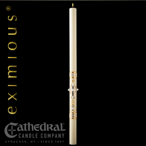 Merciful Lamb Paschal Candle - Cathedral Candle - Beeswax - 17 Sizes