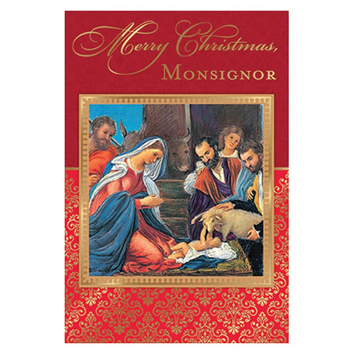 Merry Christmas Monsignor Card - 6 Greeting Cards