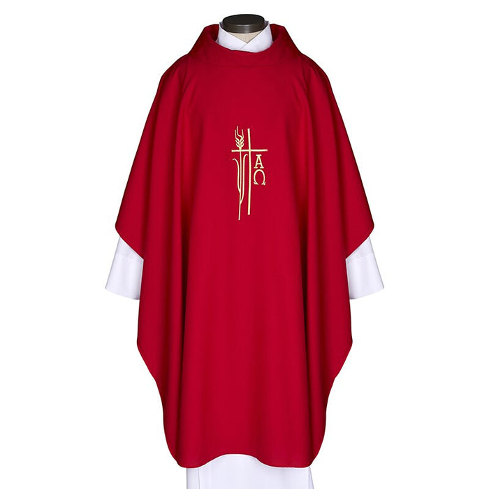 51" L Monastic Chasuble Alpha Omega and Cross Design Church Supply Church Apparels Chasuble liturgical vestment