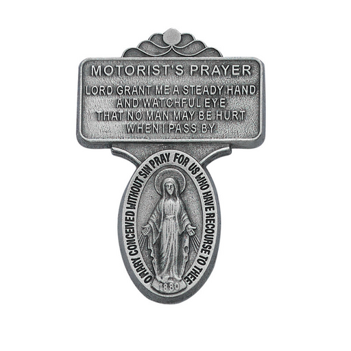 Motorist's Prayer Miraculous Medal Visor Clip Catholic Gifts Catholic Presents Gifts for all occasion
