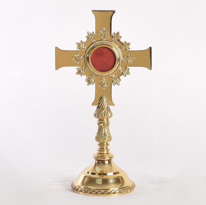 Multi Layered Cross Shaped Solid Brass Reliquary