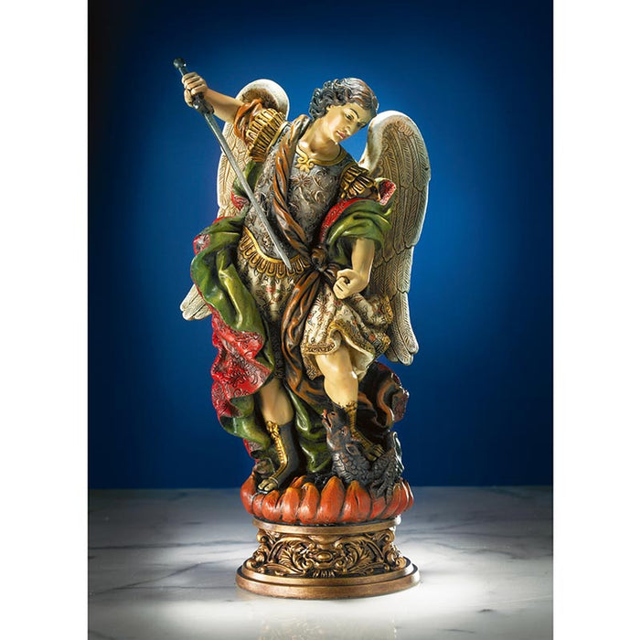 9.75" St. Michael Statue with Ornate Base St. Michael Statue w/Ornate Base St. Michael Statue Military Protection St. Michael Armed Forces Protection Armed Forces Guidance