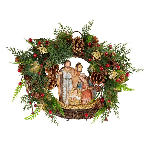 Nativity Wreath - Pinecone