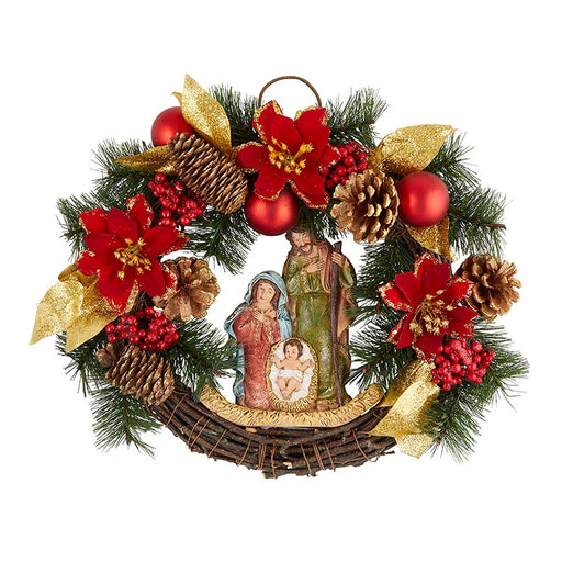Nativity Wreath - Poinsettia