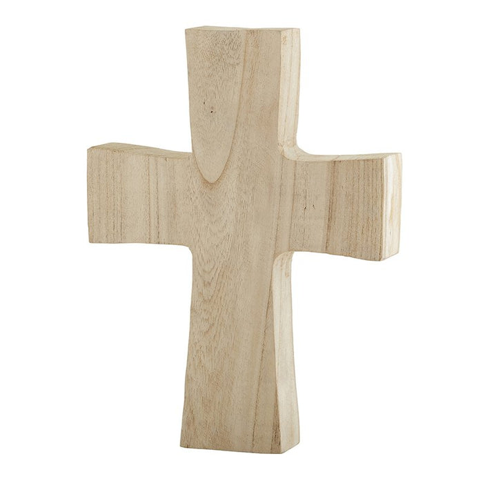 Natural Finish Paulownia Wood Standing Cross - Large