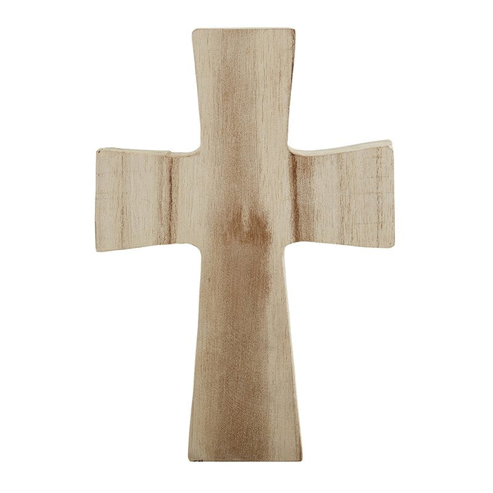 Natural Finish Paulownia Wood Standing Cross - Medium