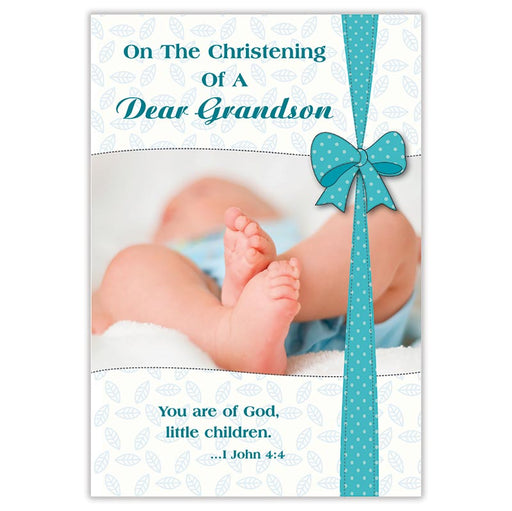 On the Christening of a Dear Grandson - A Grandson Christening Card