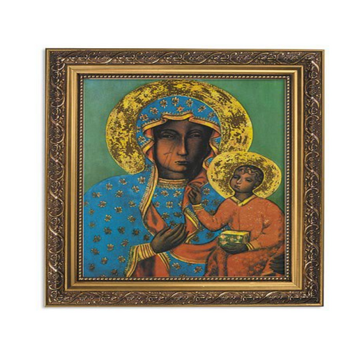 Our Lady of Czestochowa Framed Print in Ornate Gold Finish Frame
