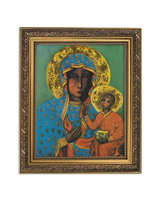 Our Lady of Czestochowa Framed Print in Ornate Gold Finish Frame