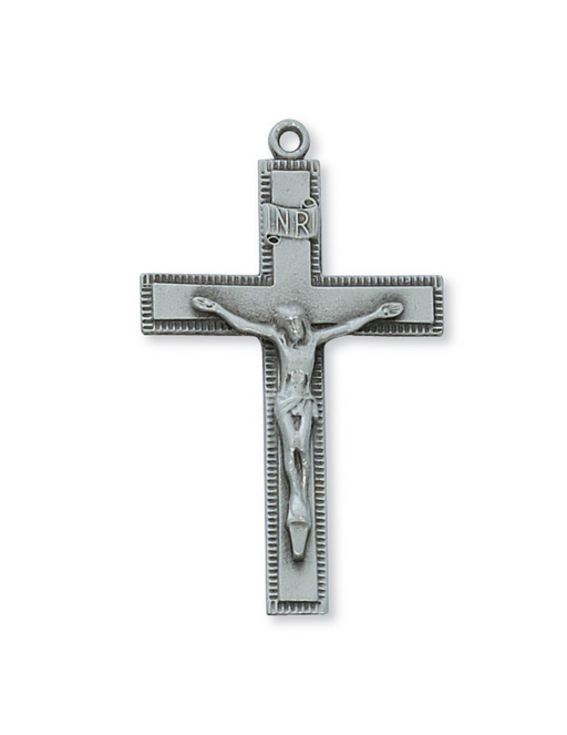 Pewter Crucifix with 24" Silver Tone Chain Crucifix Crucifix Symbolism Catholic Crucifix items