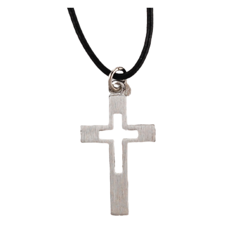 Pewter Cut Out Cross w/ Adjustable Cord Catholic Gifts Catholic Presents Gifts for all occasion