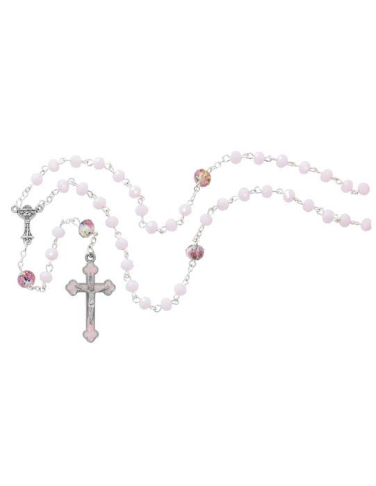Pink Matte Beads Communion Rosary