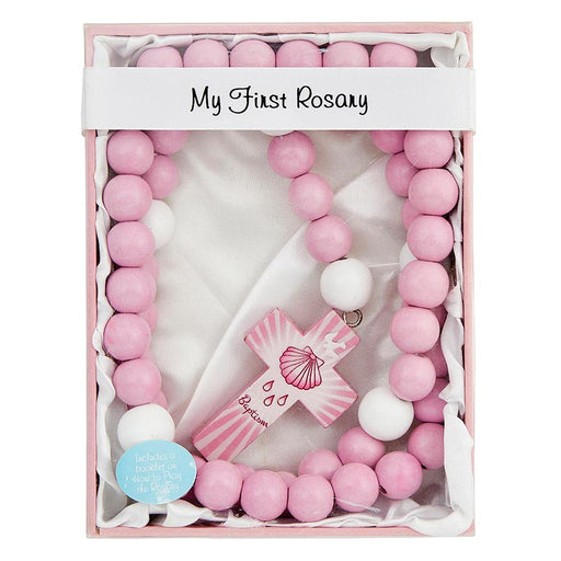 Pink Wood Baby Rosary