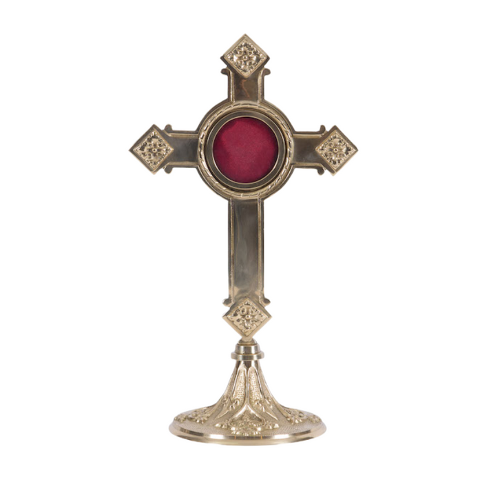 Polished Brass Cross Style Reliquary
