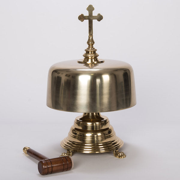 Polished Brass Gong with Mallet Polished Brass and Lacquered Standing Gong w/ Mallet