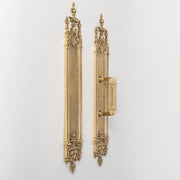 Polished Brass Push Plate or Pull Door Plate Decorative Church Door hardware in solid brass church push plate door design vintage door push plates