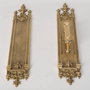 Polished Brass Push Plate or Pull Door Plate Decorative Church Door hardware in solid brass church push plate door design vintage door push plates