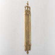 Polished Brass Push Plate or Pull Door Plate Decorative Church Door hardware in solid brass church push plate door design vintage door push plates
