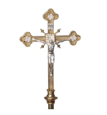 Processional Crucifix with Silver Accents