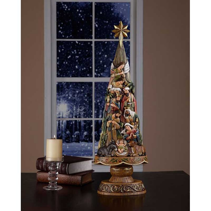 20.75" H Nativity Christmas Tree Figurine