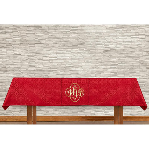 Red Altar Frontal and IHS Overlay Cloth