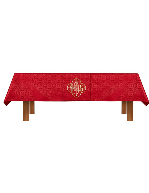 Red Altar Frontal and IHS Overlay Cloth