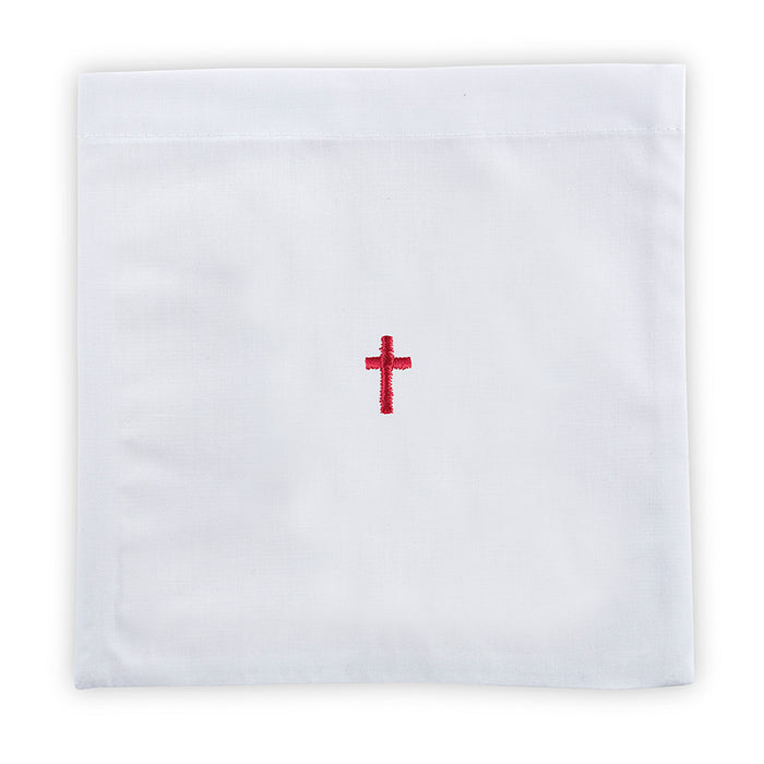 Red Cross Linen Chalice Pall - 12 Pieces Per Package