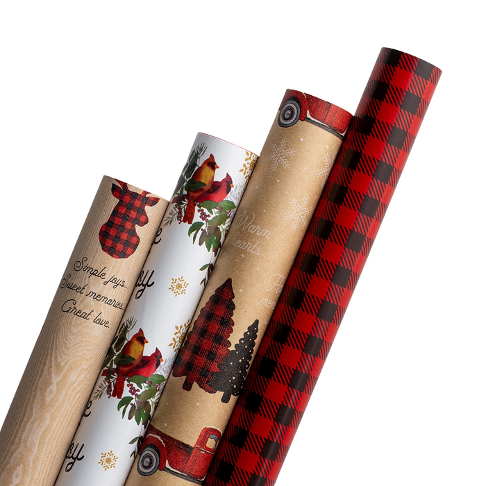 Reversible Christmas Wrapping Paper Bundle - A Cozy Christmas