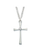 Rhodium April Birthstone Cross w/ 18" Rhodium Plated Chain Cross Necklace Cross for Protection Necklace for Protection Cross Necklaces