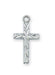 Rhodium Plated Engraved Cross with Adjustable Platinum Plated Brass Chain