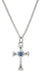 Rhodium Plated Zircon Stone Cross on Adjustable Chain