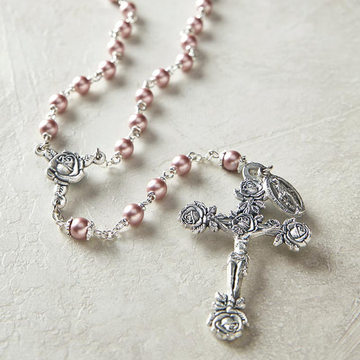 Rose Rose Rosary With Miraculous Dangle - Swarovski Collection