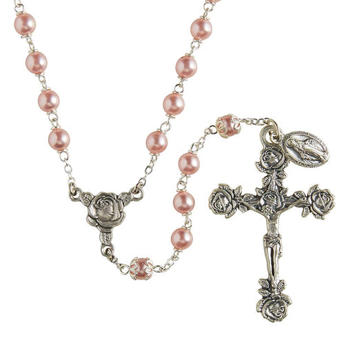 Rose Rose Rosary With Miraculous Dangle - Swarovski Collection