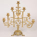 Sacred Heart Seven-Light Candelabra Polished Brass and Lacquered 7 Light Sacred Heart Candelabra