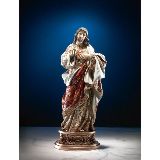 9" Sacred Heart of Jesus Statue with Ornate Base