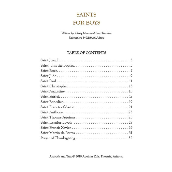 Saints For Boys Book - 12 Pieces Per Package