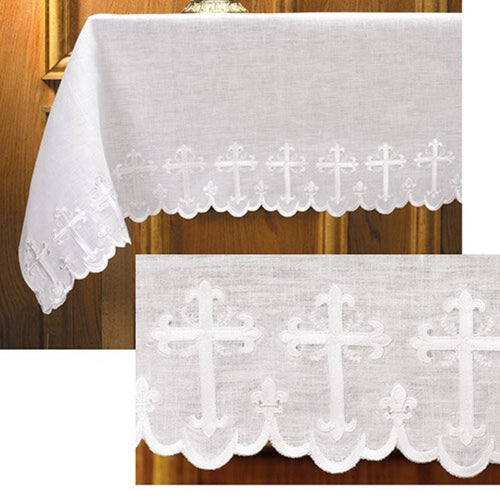 Scallop Edged Altar Frontal with Embroidered Cross