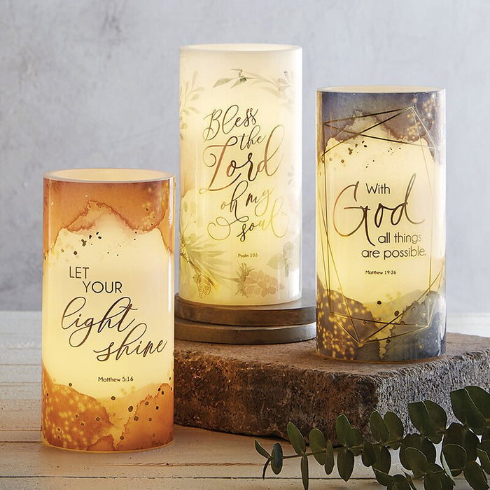 Shimmer LED Candles -All Things Are Possible\